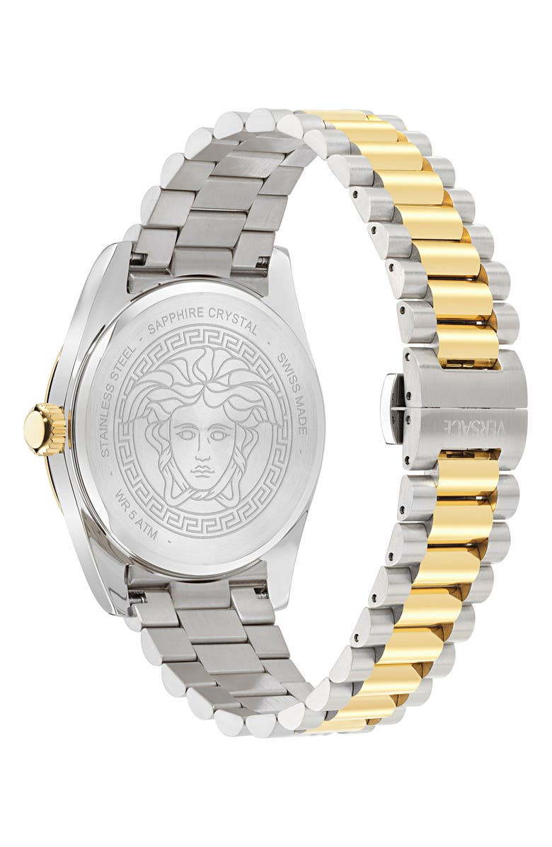 Versace Millenyium Two-Tone Bracelet Watch, 40mm, Alternate, color, Two Tone Green