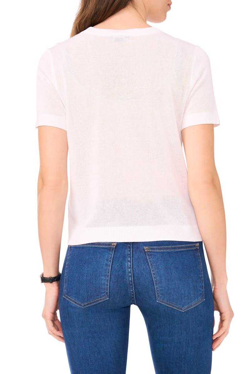 Halogen<sup>®</sup> Short Sleeve Sweater, Alternate, color, Bright White