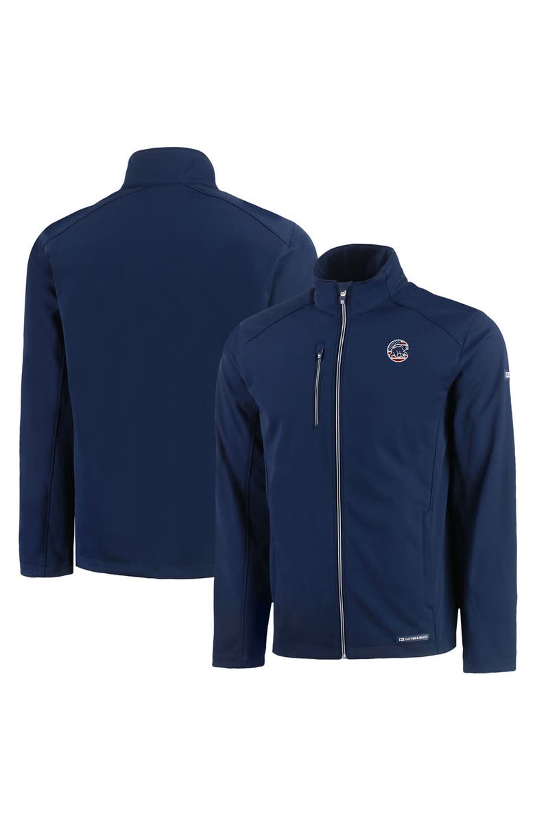 Cutter & Buck Men's Cutter & Buck Navy Chicago Cubs Americana Logo Evoke Eco Softshell Recycled Full-Zip Jacket, Main, color, Navy