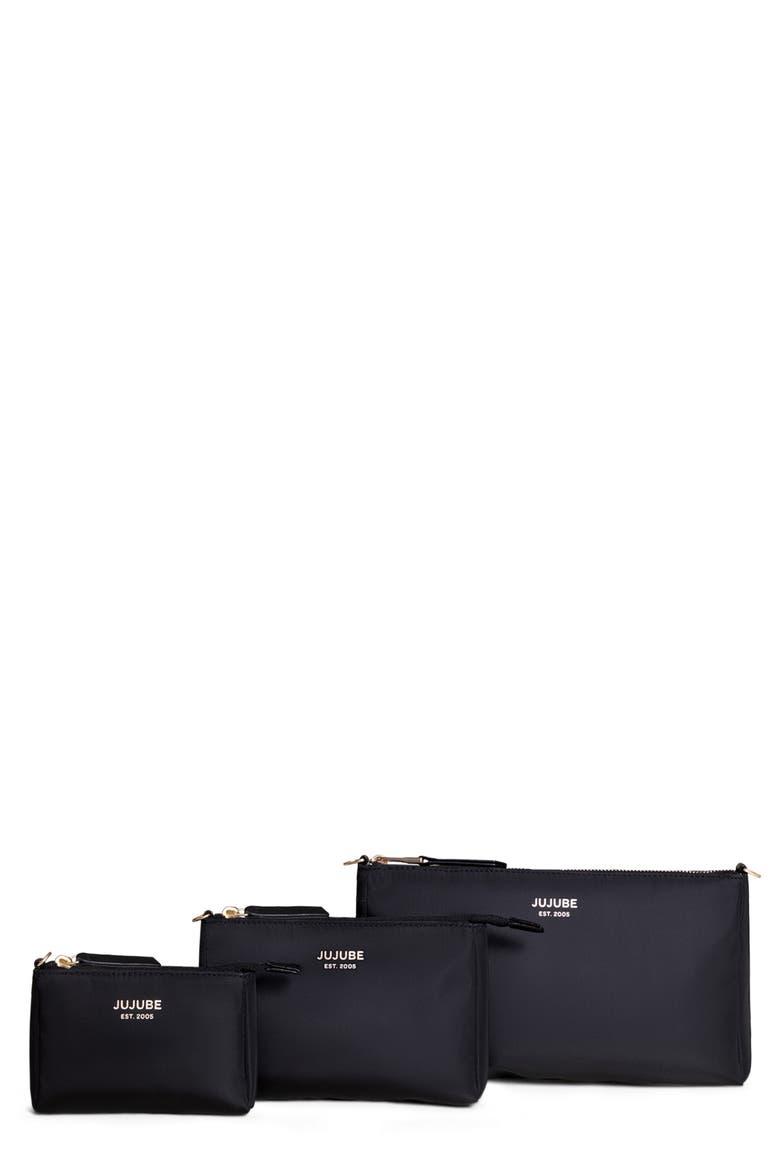 Set of 3 Pouches, Main, color, BLACK