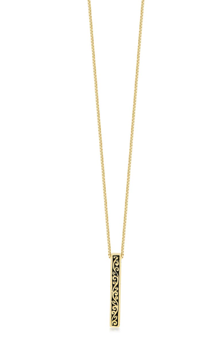 Lois Hill 18K Gold Plated Sterling Silver Diamond Bar Pendant Necklace - 0.01ct., Alternate, color, 
