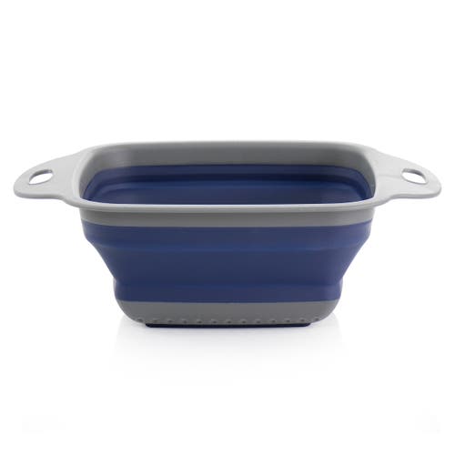 Oster Marine Collapsible Square Plastic Colander In Blue