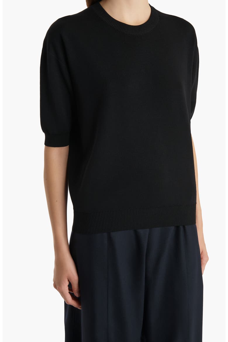 Faye Short Sleeve Sweater, Alternate, color, BLACK