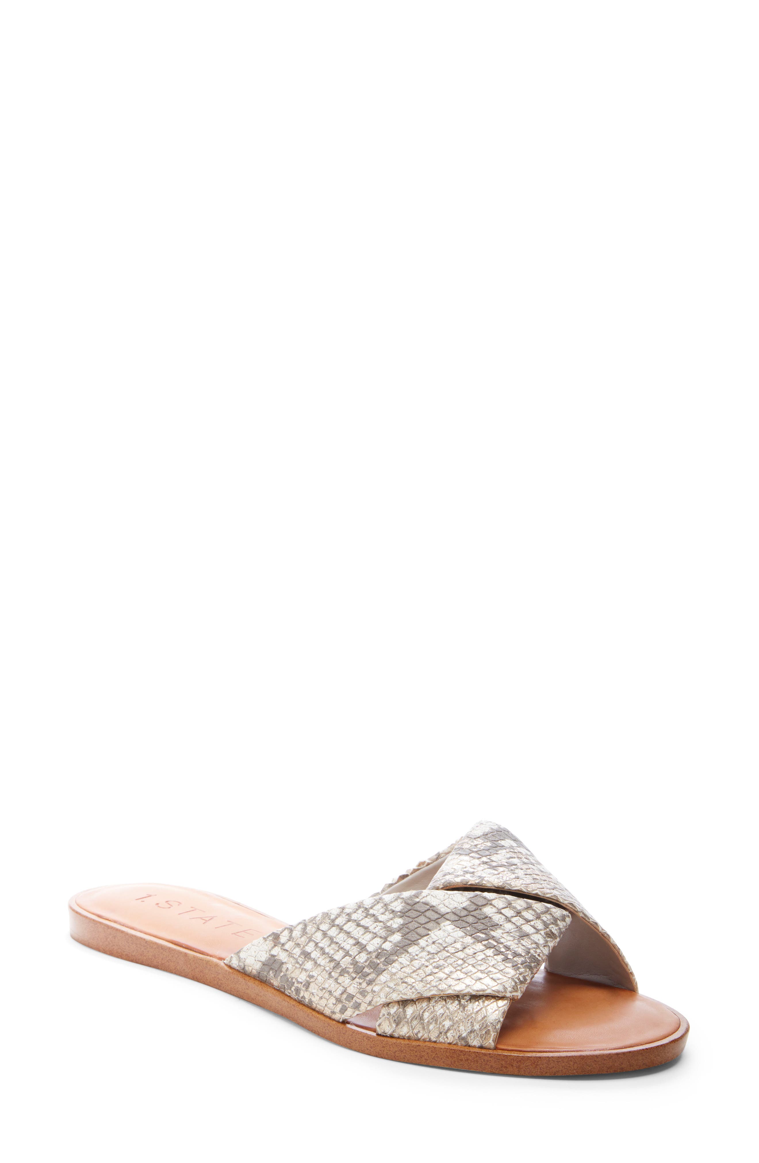 Travor Slide Sandal, Main, color, ROCCIA BEIGE LEATHER