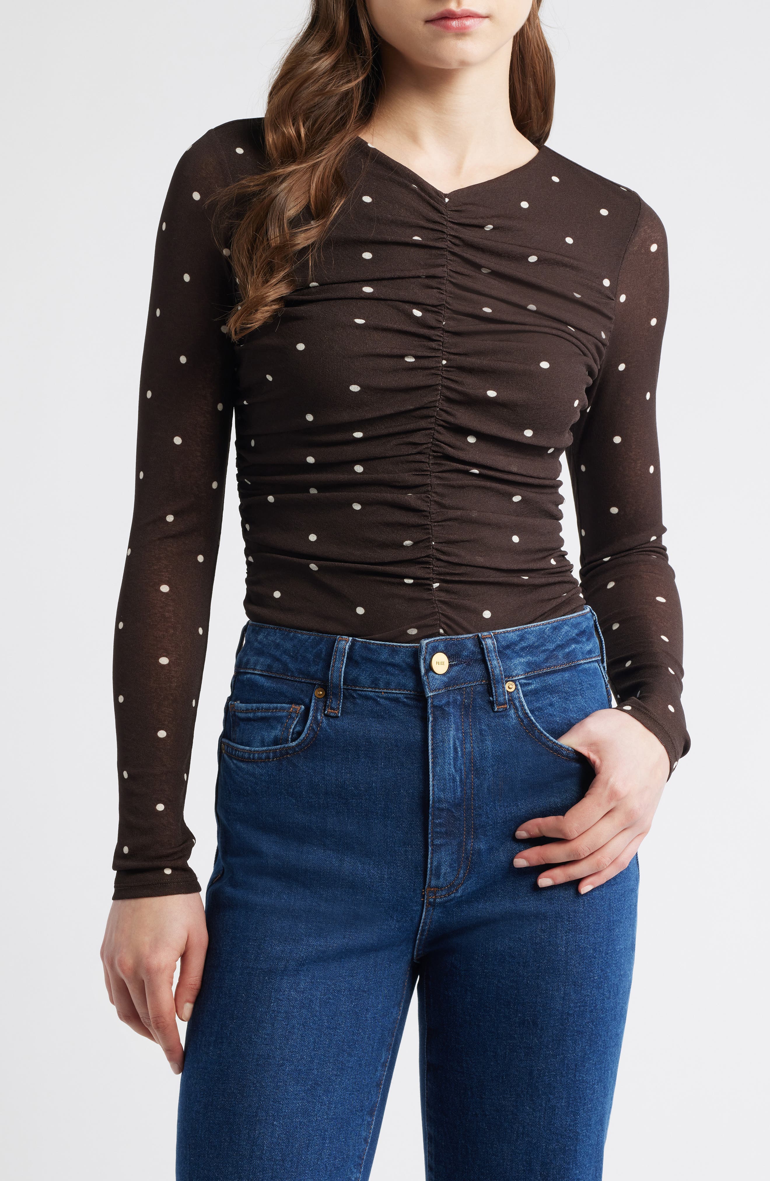 Georgina Dot Ruched Top - image 2