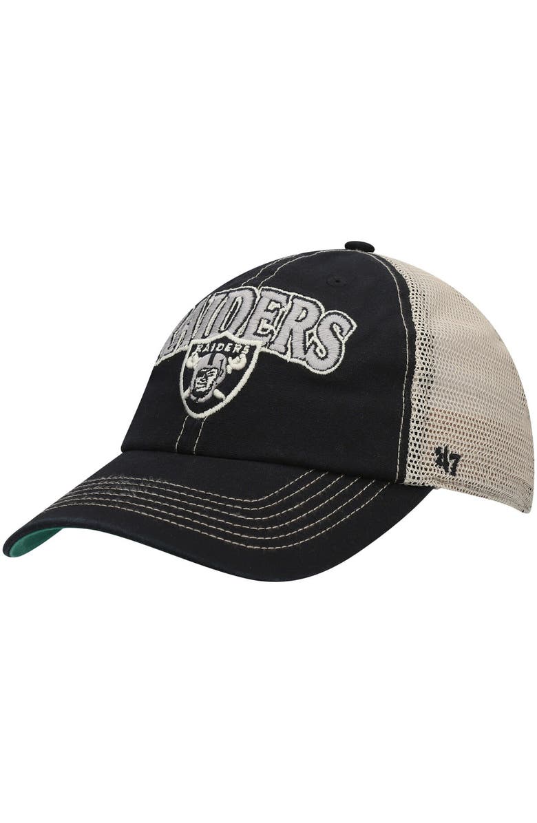'47 Men's '47 Black/Natural Las Vegas Raiders Tuscaloosa Clean Up Snapback Hat, Main, color, Black