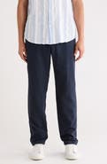 14th & Union Elastic Waist Linen Blend Trim Fit Pants