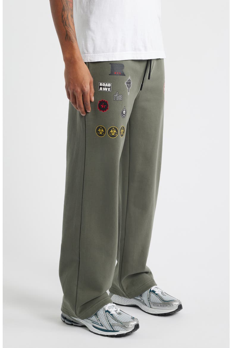Cameron Military Graphic Straight Leg Sweatpants, Alternate, color, OLIVE MILITARY PATCH