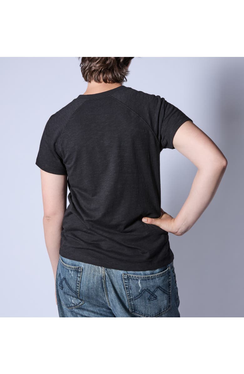 TomboyX Jersey Slub Raglan Crewneck T-Shirt, Alternate, color, Black