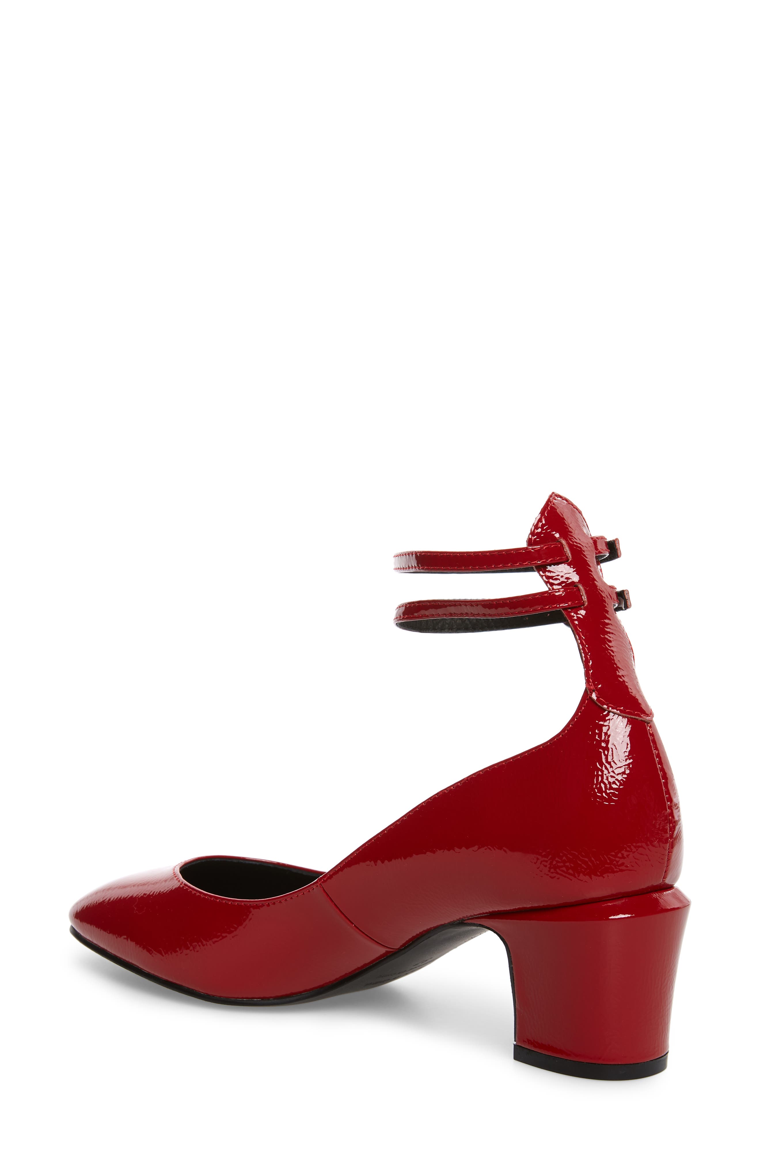Lana Ankle Strap Pump, Alternate, color, RED PATENT LEATHER