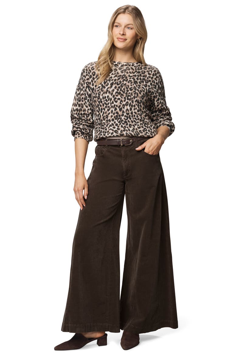 Delaney Leopard Print Crewneck Sweater, Alternate, color, WHITE SNOW LEOPARD
