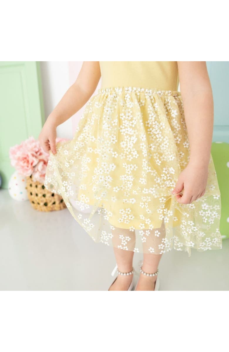 Sweet Wink Sunshine Ditsy Daisy Easter Tiered Short Sleeve Tutu Dress, Alternate, color,