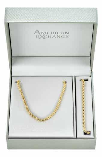 Men's Rope Chain Necklace & Bracelet Set