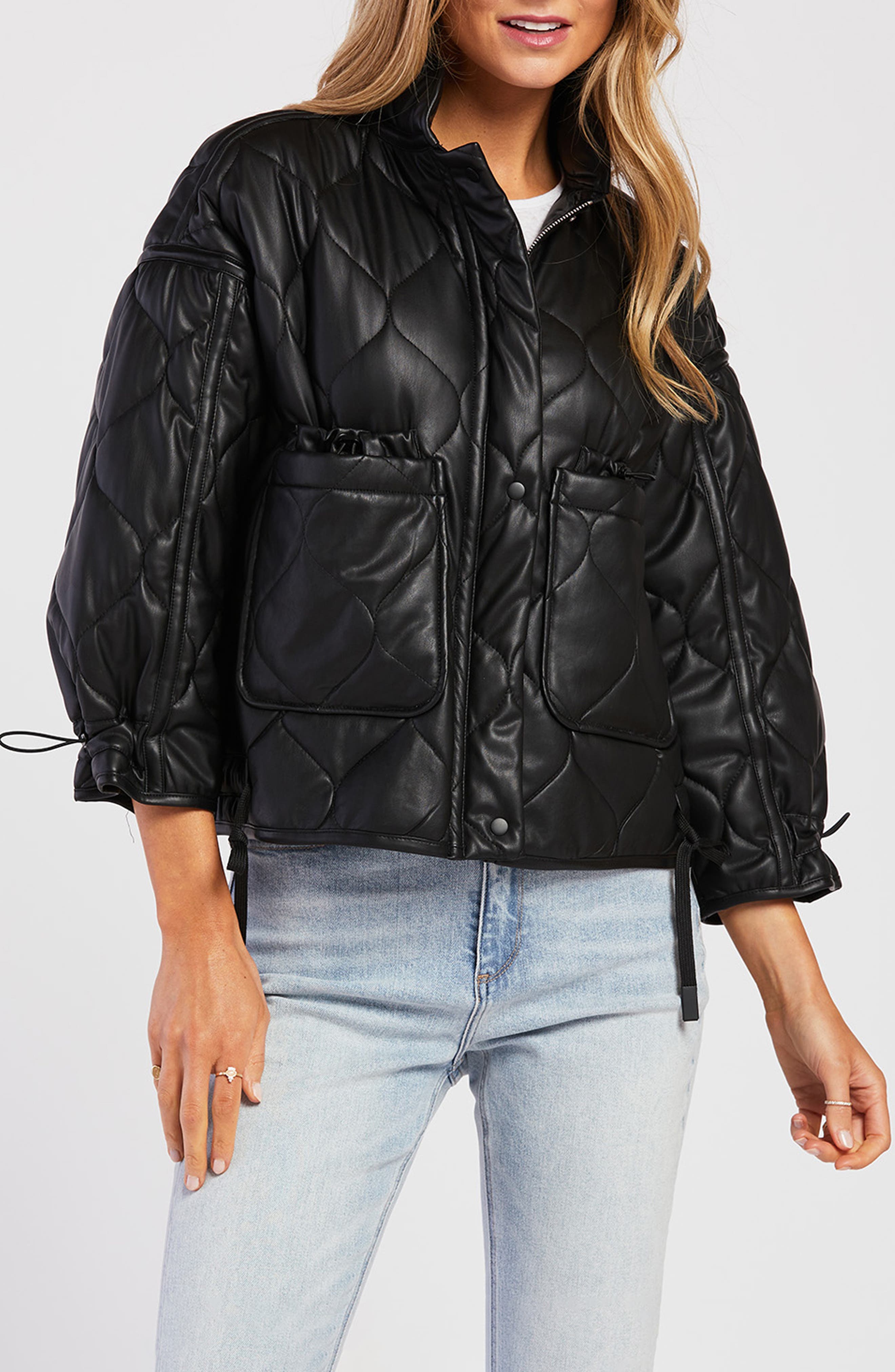 Jaguar Quilted Faux Leather Jacket