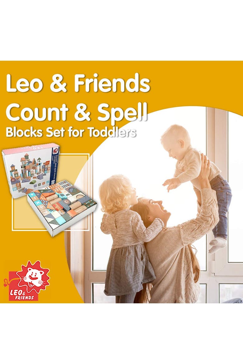 Count & Spell Blocks Set for Toddlers/101 Pieces | ABC Blocks, Math Blocks, and Counting Blocks, Alternate, color, Purple