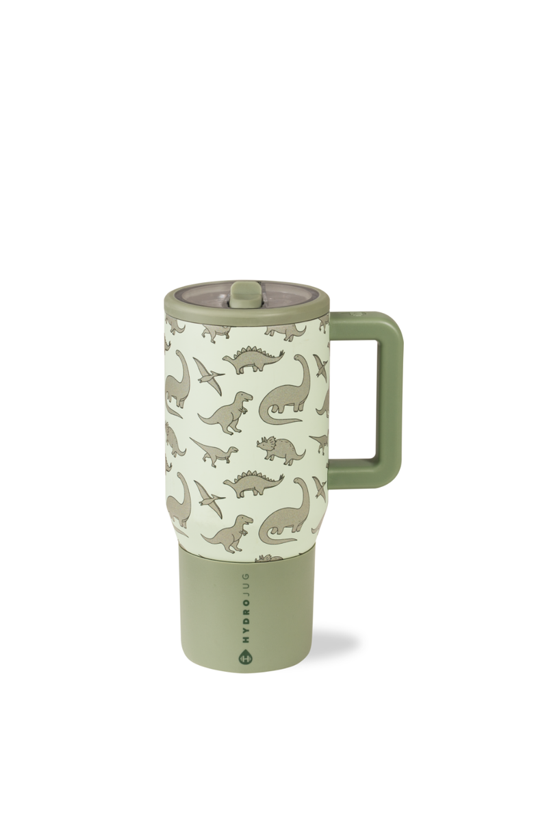 HydroJug Insulated Kids Water Bottle 20oz with Flip Straw & Handle - Leak-Proof & Durable, Main, color, Dinosaur