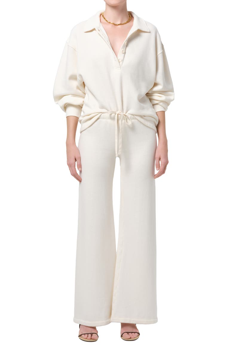 Johnny Collar Oversize Fleece Sweatshirt, Alternate, color, PASHMINA OFF WHITE
