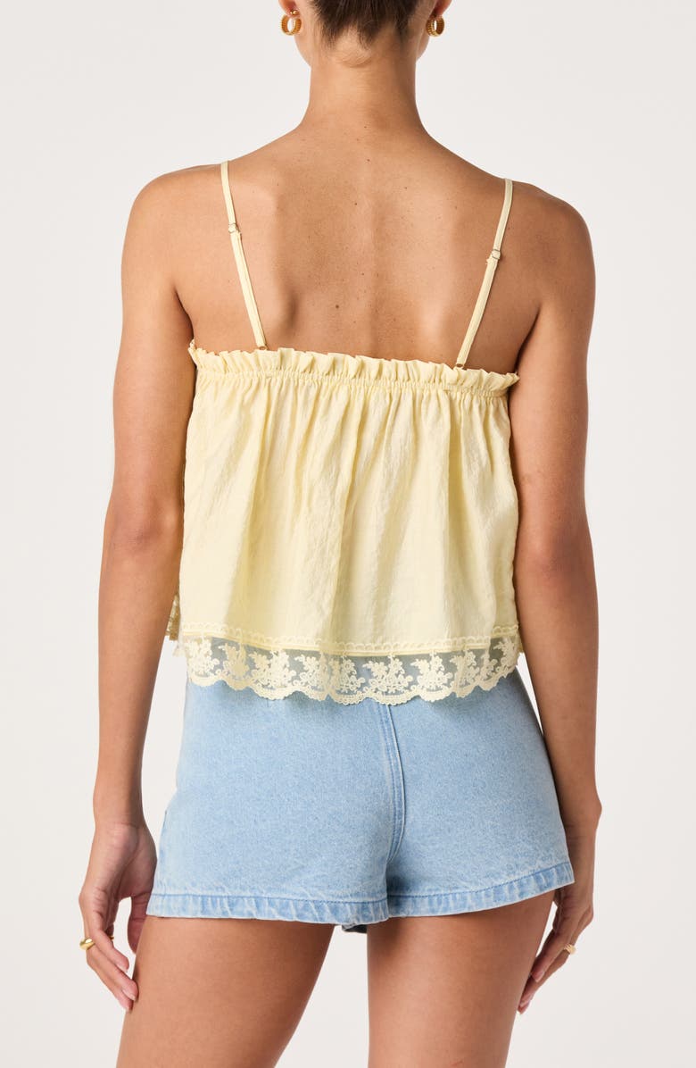 ASTR the Label Jazlyn Lace Detail Tiered Top, Alternate, color, Butter Yellow