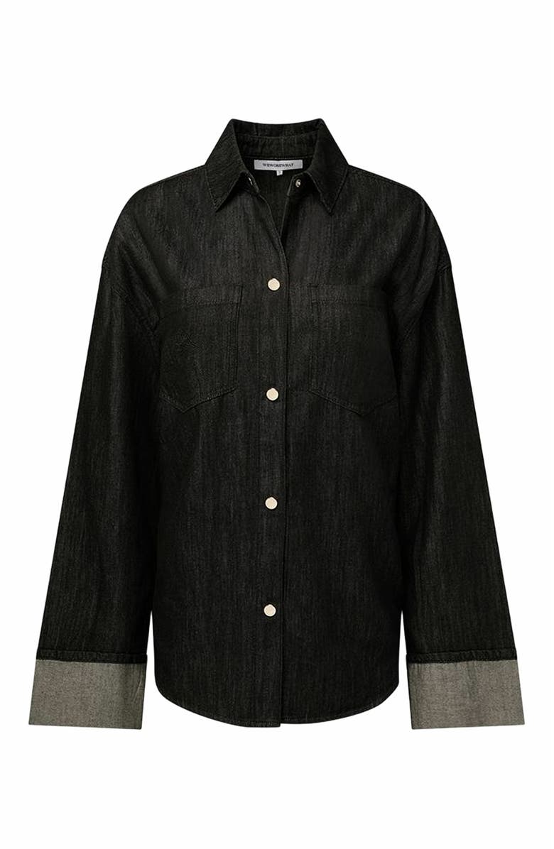 WeWoreWhat Denim Cuff Shirt, Alternate, color, 