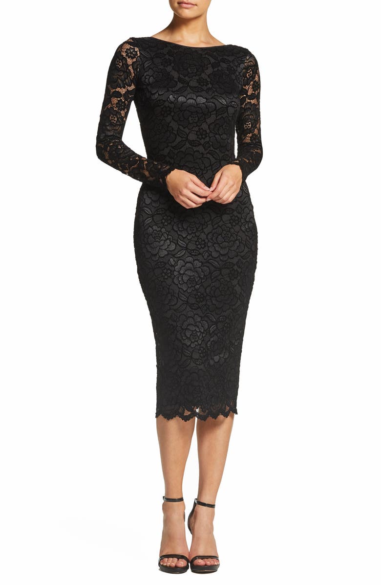 Dress the Population Emery Stretch Lace Body-Con Dress, Main, color,