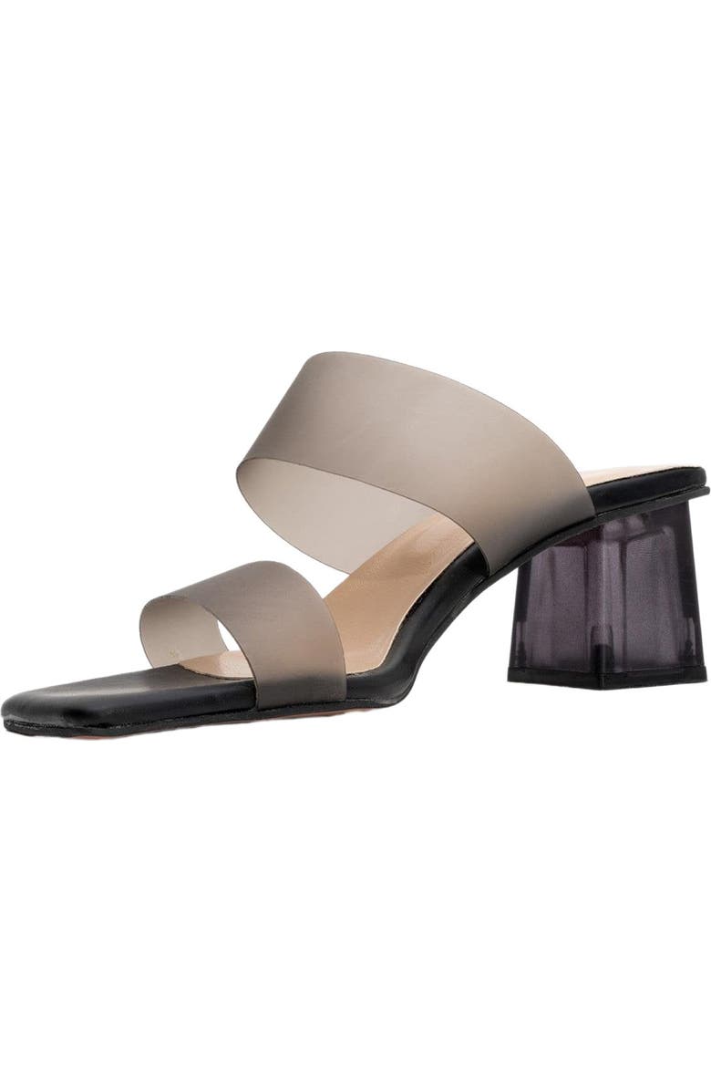 Prologue Shoes Elara Transparent Strap Sandal, Alternate, color, Black Faux Leather