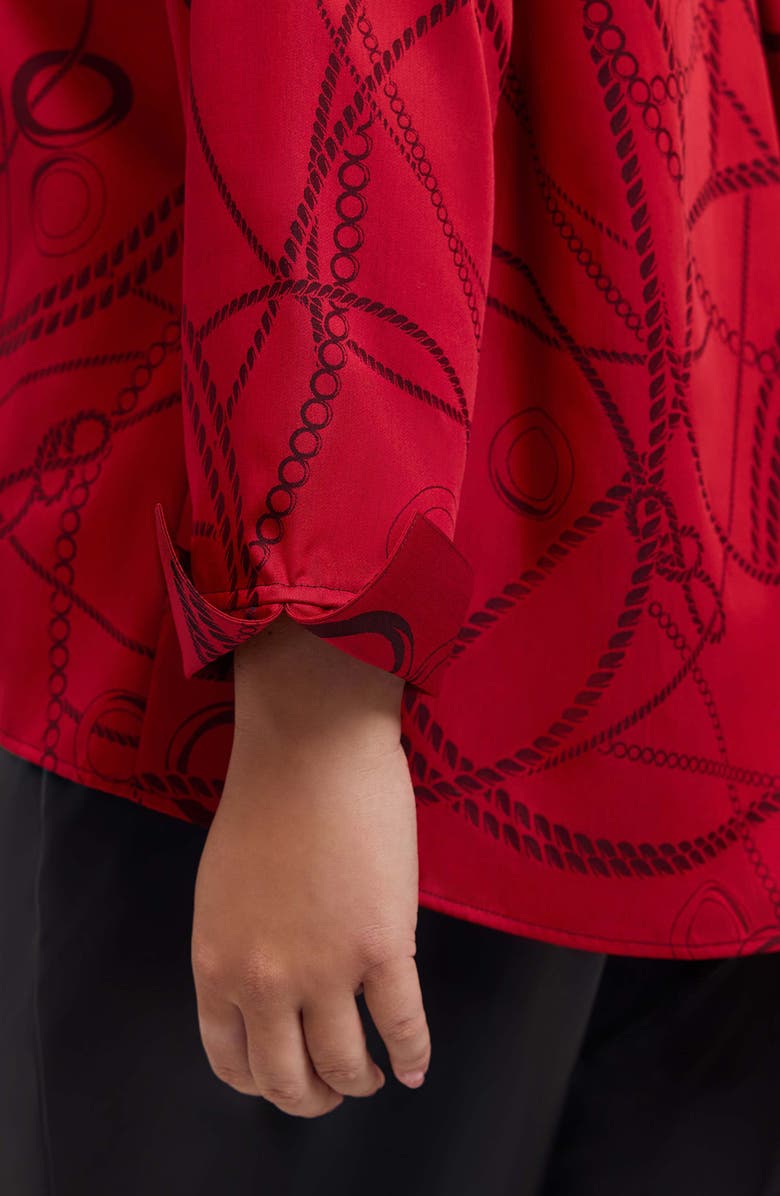 Foxcroft Agnes Print Popover Top, Alternate, color, Red/ Black