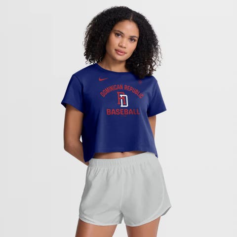 Women's Nike Royal Dominican Republic Baseball 2026 World Baseball Classic Mod Cropped T-Shirt