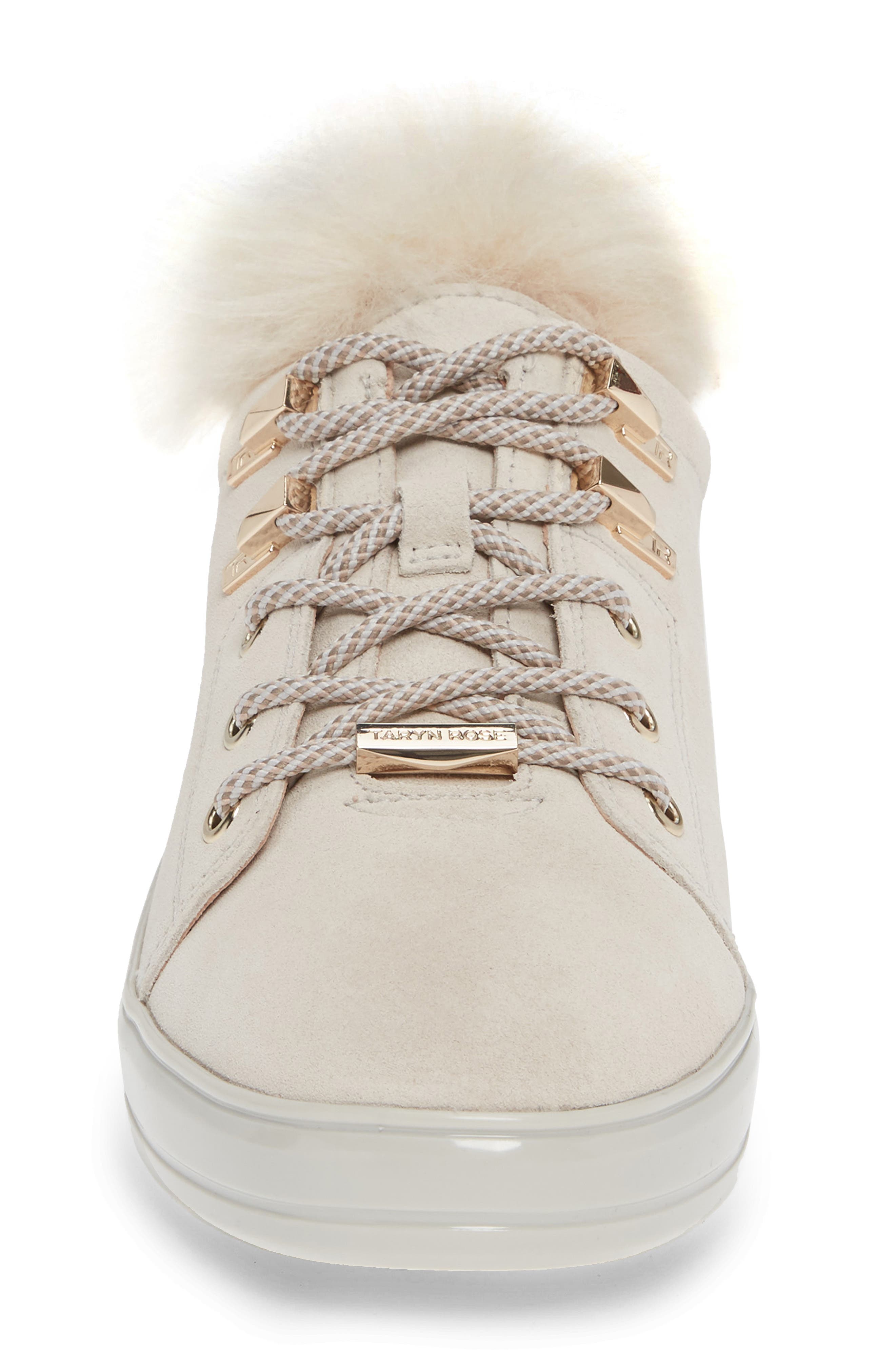 Taryn Rose Georgy Faux Fur Trim Weatherproof Sneaker, Alternate, color, 