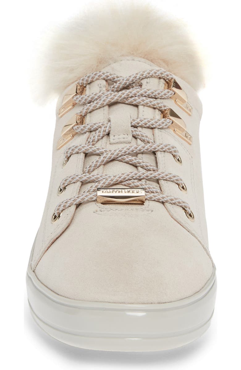 Taryn Rose Georgy Faux Fur Trim Weatherproof Sneaker, Alternate, color,