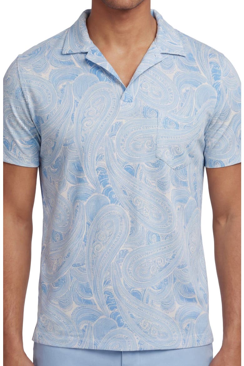 Marakesh Paisley Mens Wool Johnny Collar Polo, Alternate, color, MARAKESH PAISLEY TEAL