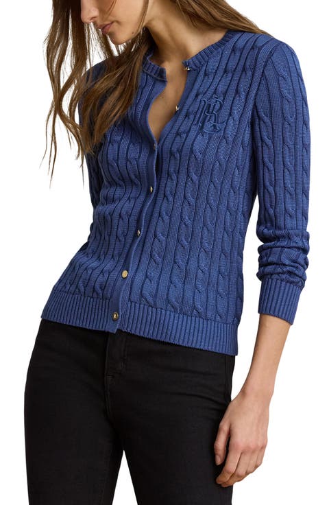 Cable Stitch Cotton Blend Cardigan