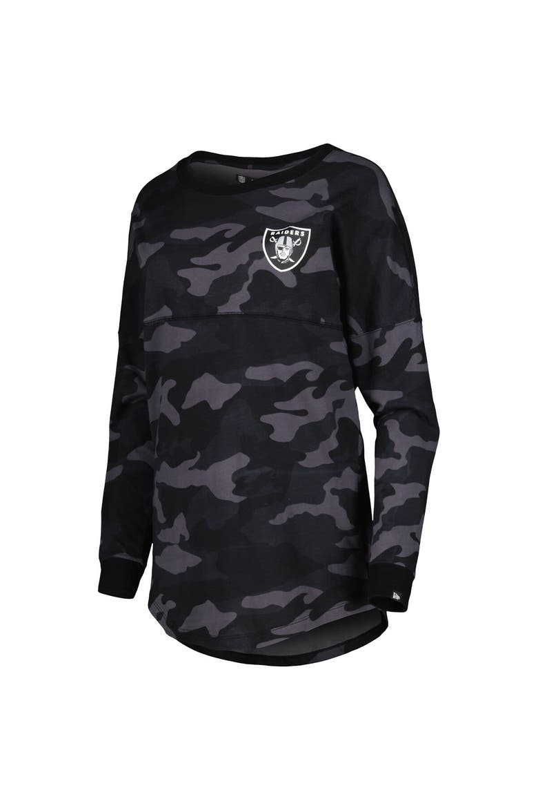 Women's New Era Black Las Vegas Raiders Camo Long Sleeve T-Shirt, Alternate, color, Black