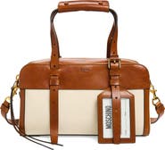 Moschino ID Leather & Canvas Shoulder Bag