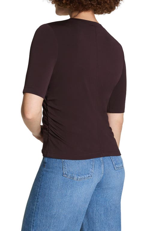 Spanx ® Sleek Ruched Jersey Top In Brown