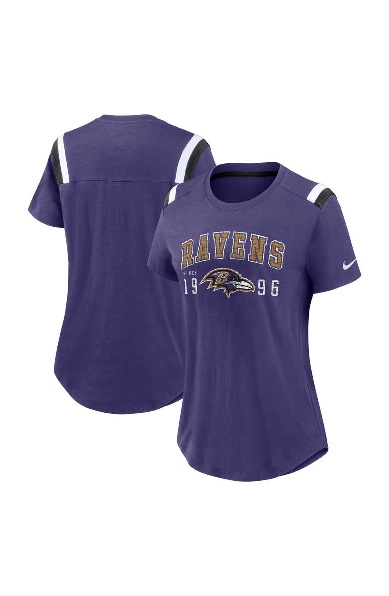 Nike Women's Nike  Purple Baltimore Ravens Historic Slub Fashion T-Shirt, Main, color, Purple