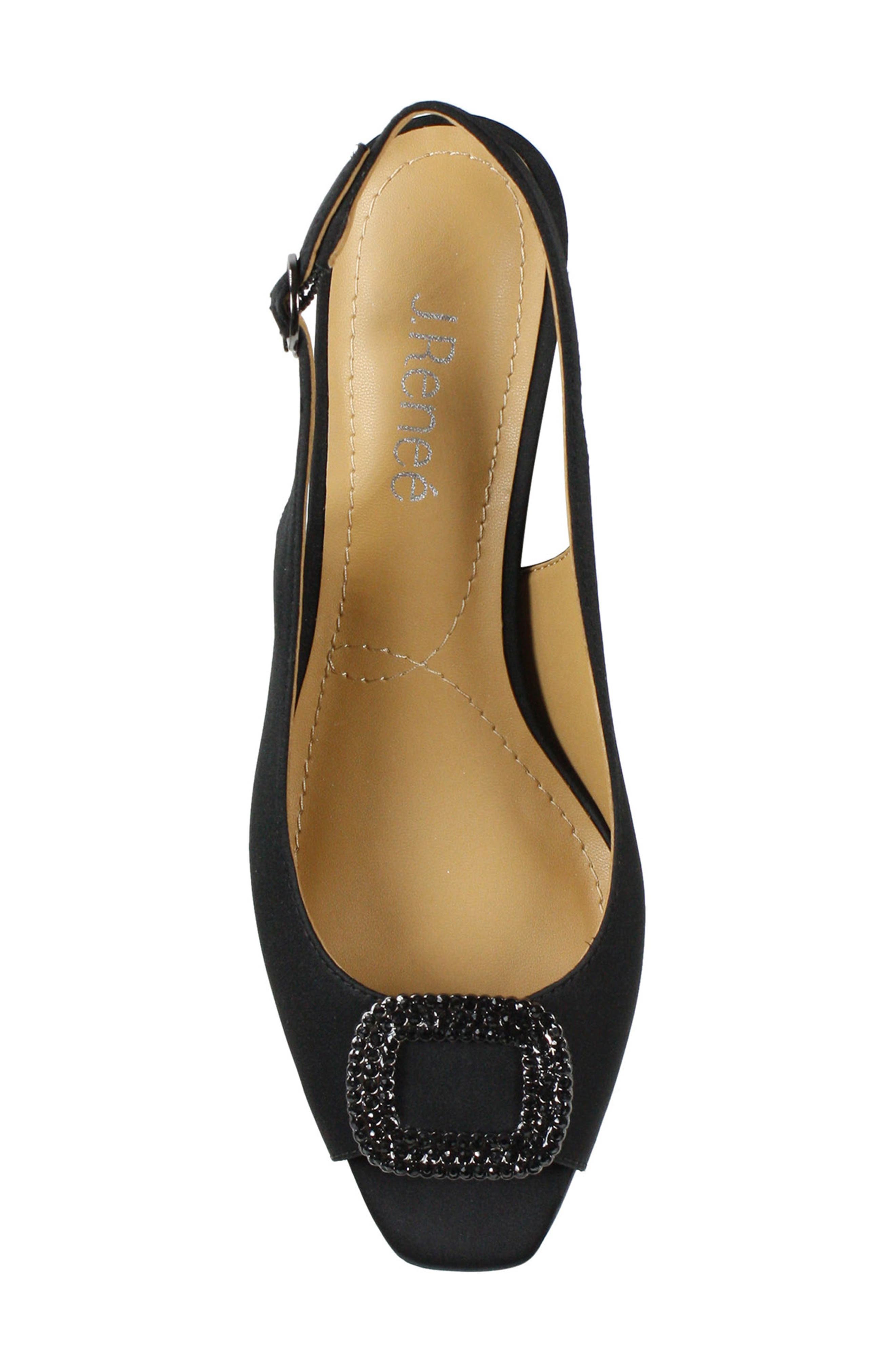 J. Reneé J.Renée Madeleina Slingback Sandal, Alternate, color, Black Satin