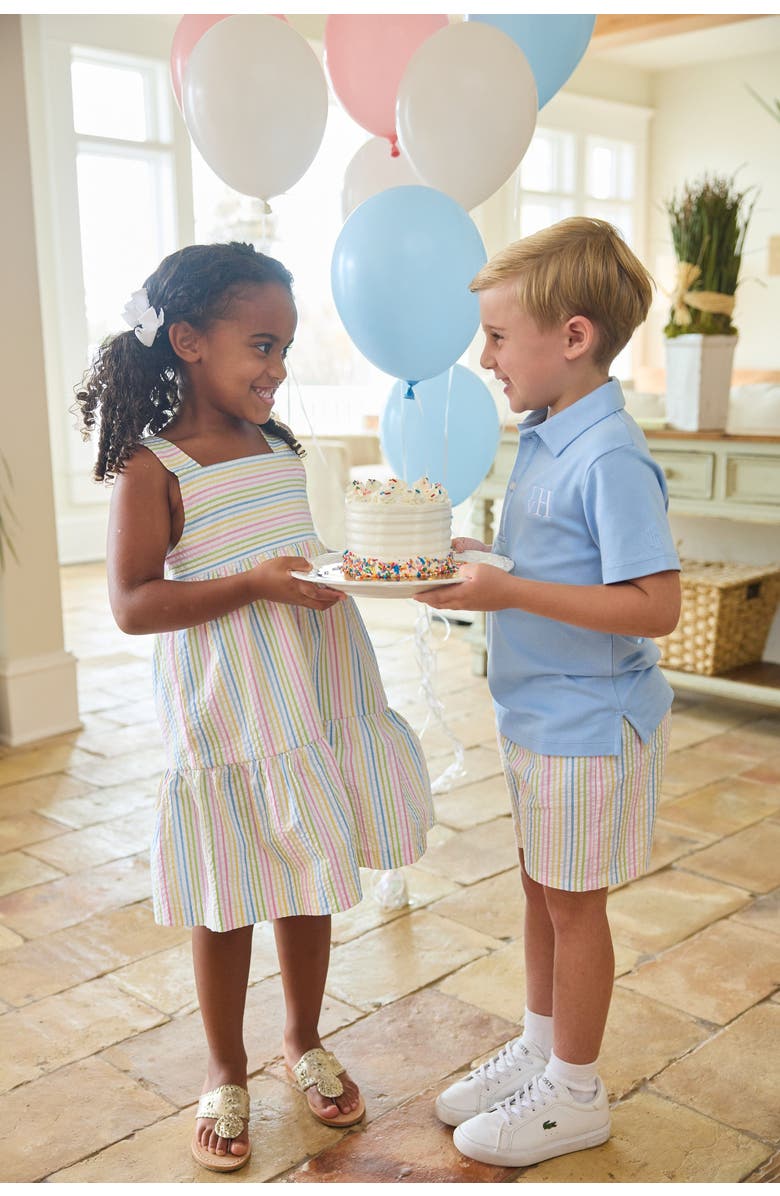 Little English Kids' Georgia Dress, Alternate, color, Rainbow Stripe Seersucker