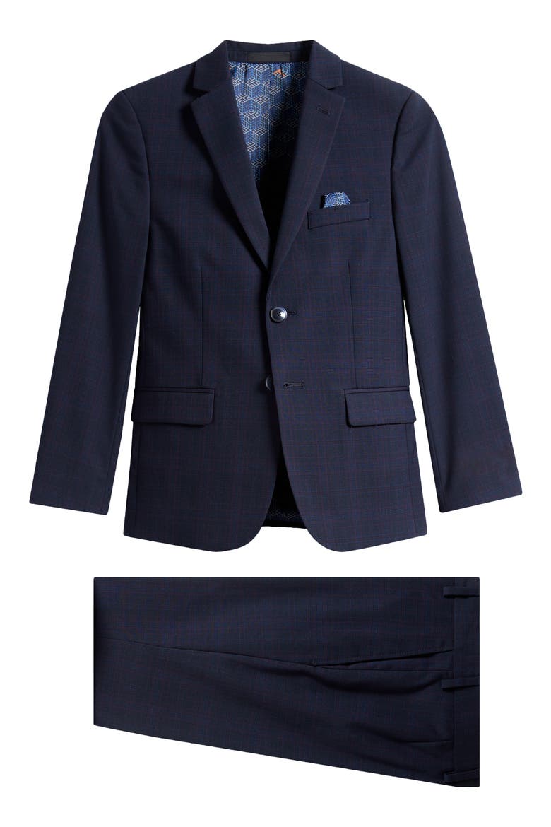 Kids' Plaid Two-Piece Suit, Main, color, MIDNIGHT