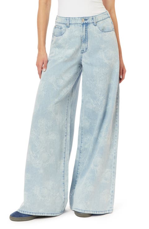 High Waist Elastic Back Palazzo Jeans