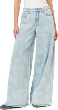 Kensie High Waist Elastic Back Palazzo Jeans