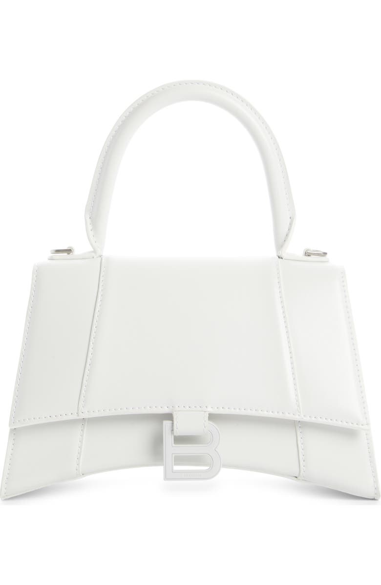 Balenciaga Hourglass Leather Top Handle Bag, Main, color,