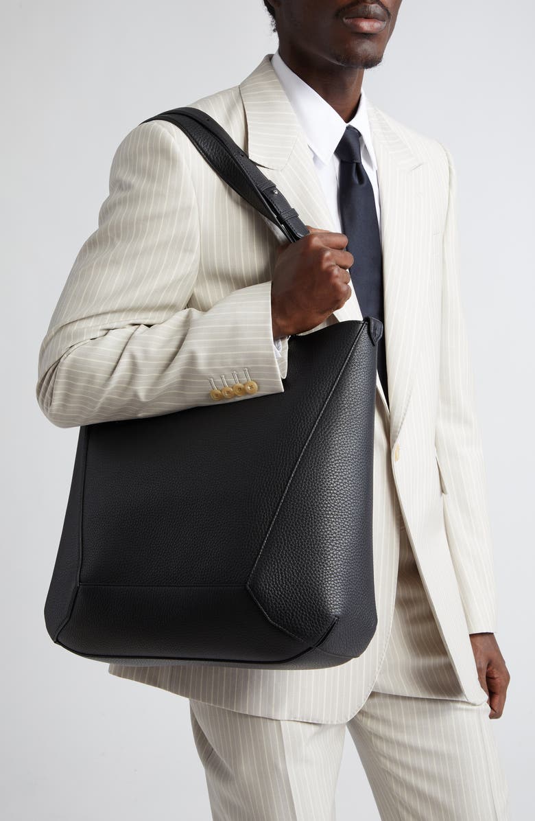 McQueen Medium The Edge Leather Tote, Alternate, color,