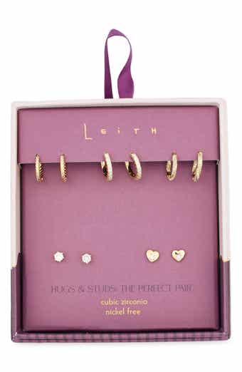 Leith 5-Pack Hearts Hugs & Studs Earrings Set