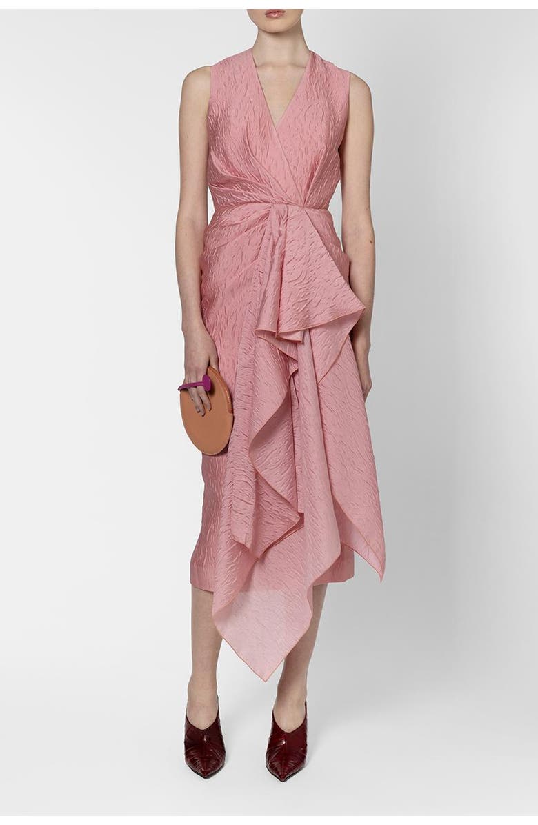 Roksanda Esra Textured Cloque Midi Dress, Alternate, color, Rosado