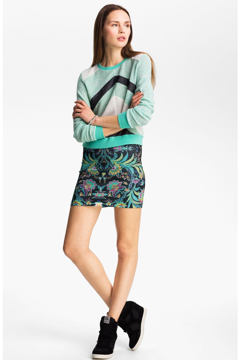 Chevron Stripe Sweater, Alternate, color, SEA BREEZE