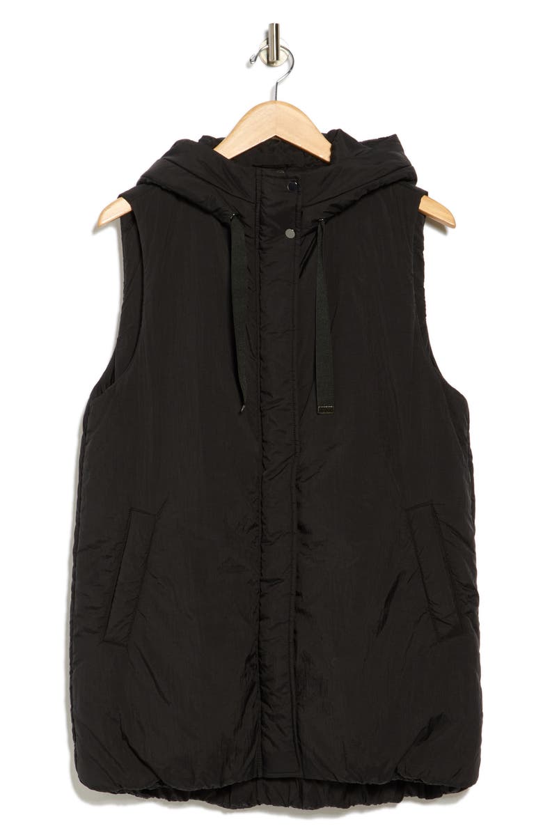Bernardo Cloud Weight Hooded Long Vest, Alternate, color, Black