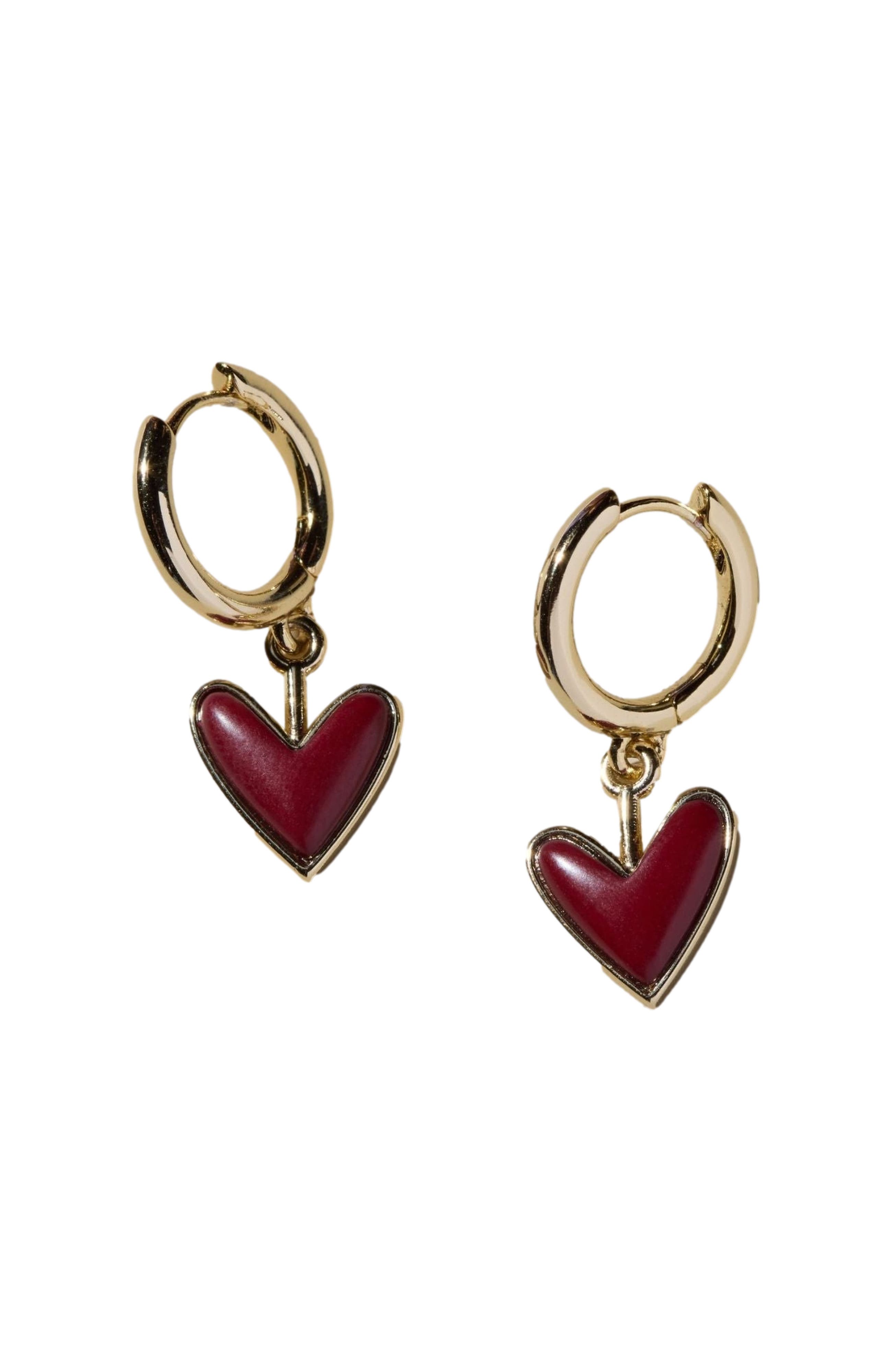 Maroon Stone / Gold Metal