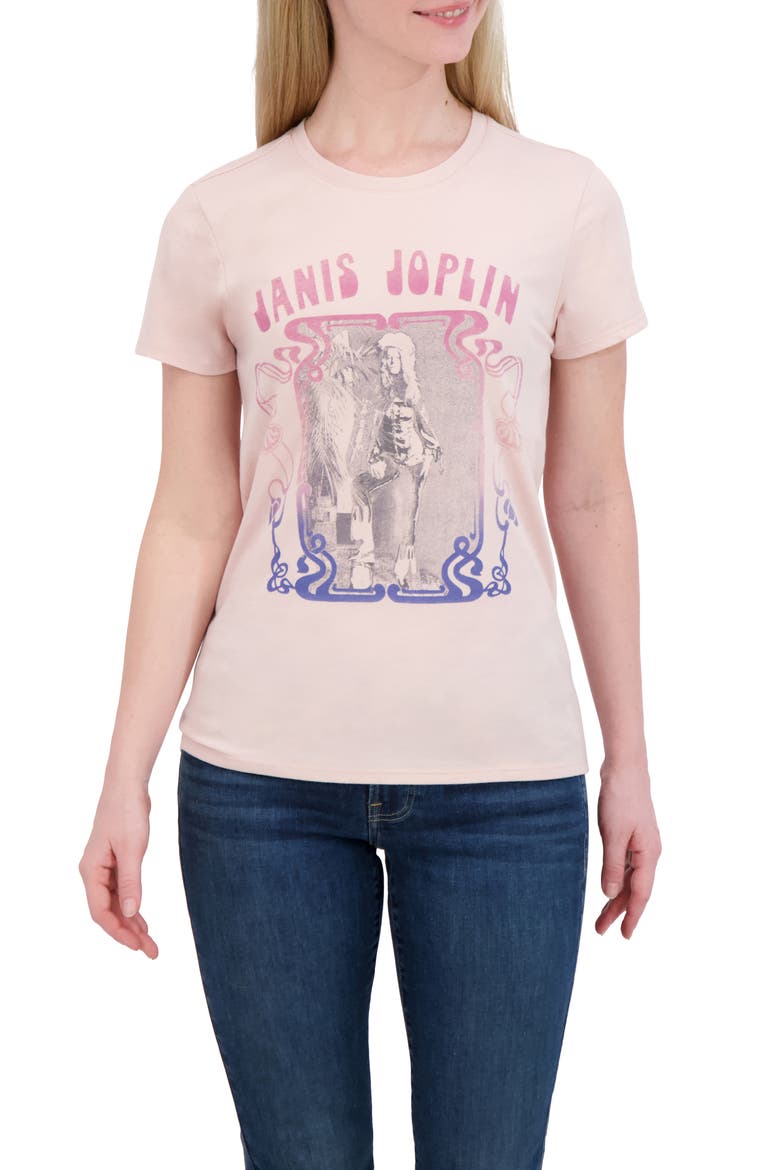 Janis Joplin Graphic T-Shirt, Main, color, SEPIA ROSE