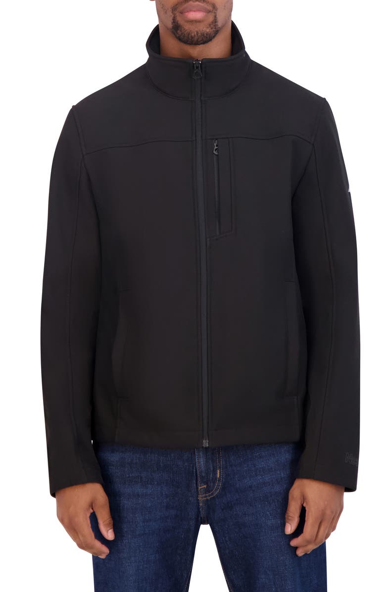 Nautica Water Resistant Softshell Jacket, Main, color, Black