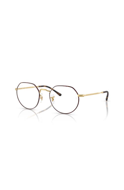 Ray Ban Ray-ban 49mm Irregular Optical Glasses In Gold